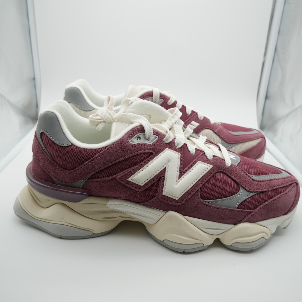 New Balance 9060 Red Grey Suede Mesh Sneakers U9060VNA Mens 9